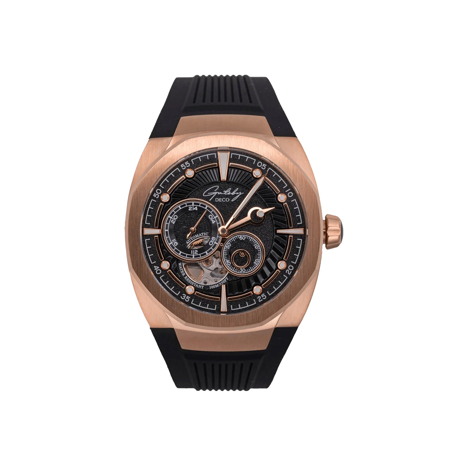 Gatsby Burlington – Rose Gold Automatic Watch with Skeleton Case