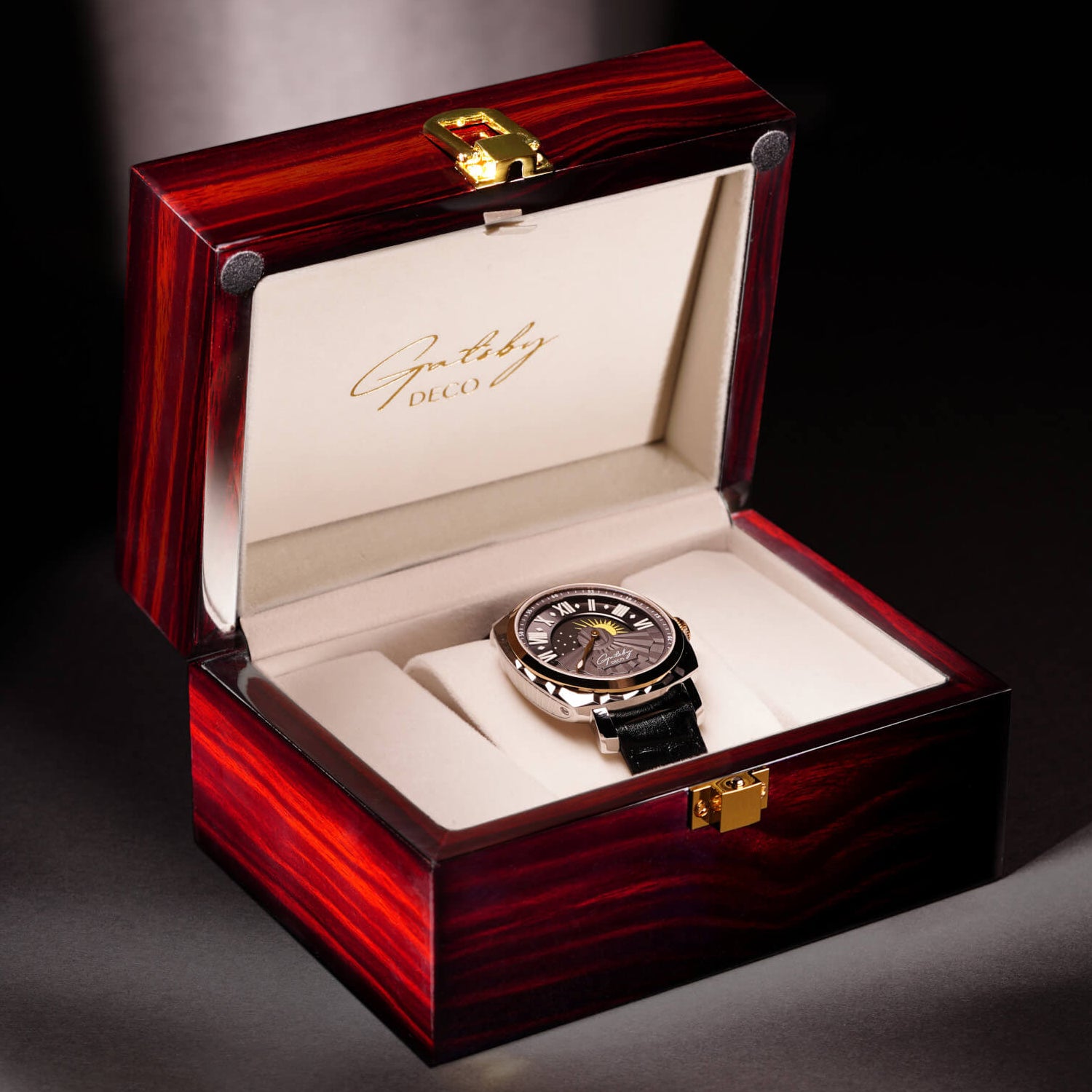 Black & Gold Jazzy Watch | Swiss Automatic & Day & Night