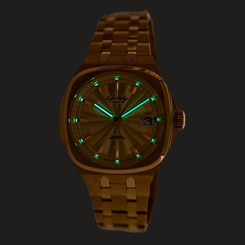 Gatsby Baldwin – Gold Automatic Watch with Gold Dial Skeleton