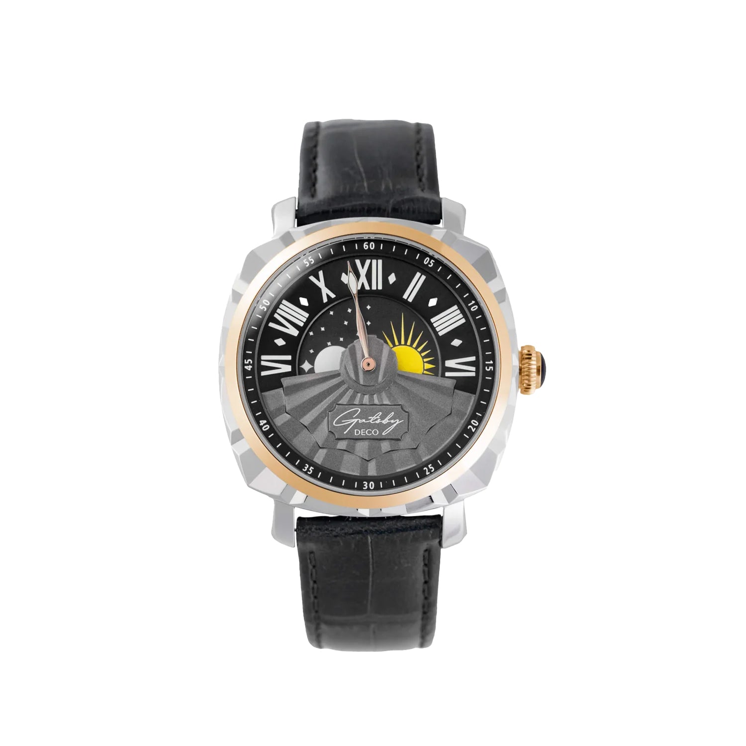 Black & Gold Jazzy Watch | Swiss Automatic & Day & Night